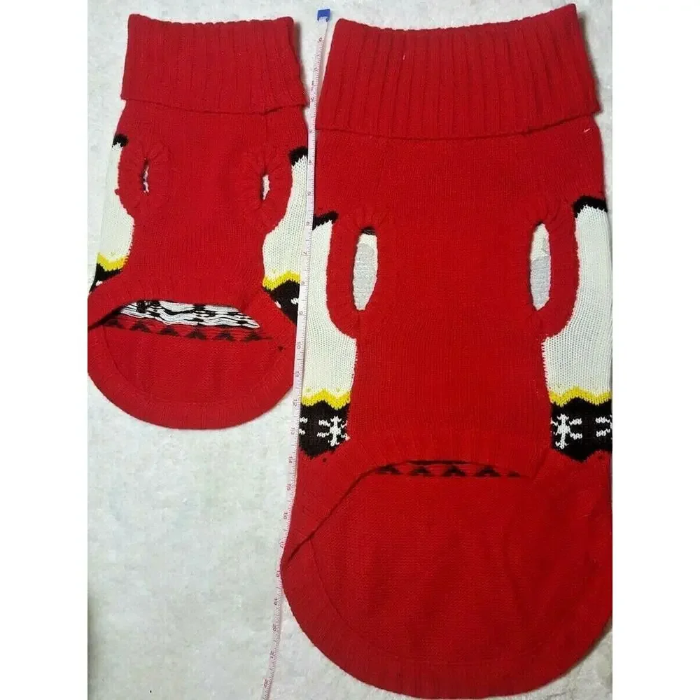 Set of Pet Dog Sweater Puppy Sequin Christmas Costume Winter Warm Shirt Clothes